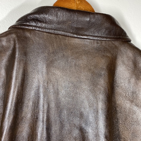 Vintage US WINGS Leather Bomber Aviator Jacket - Picture 7 of 15